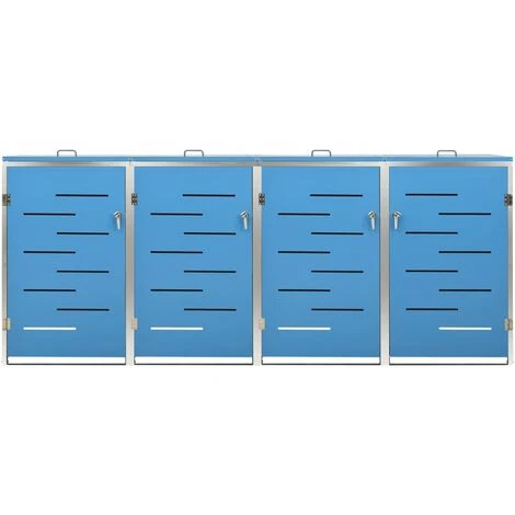 TRUE DEAL Abri Pour Quatre Poubelles 276,5x77,5x115,5 Cm Inox – Image 5