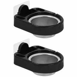 Cendrier,Betterlife 2 Pièces Cendrier Mural, Cendrier En Acier Inoxydable, Avec Une Rainure Pour Placer Des Boîtes à Cigarettes Et Des Briquets Pour La Chambre à Coucher, Le Salon, Gardez-le Propre (Noir)