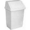 JARDIBRICODECO Poubelle Plastique Inclinable Blanche 15l