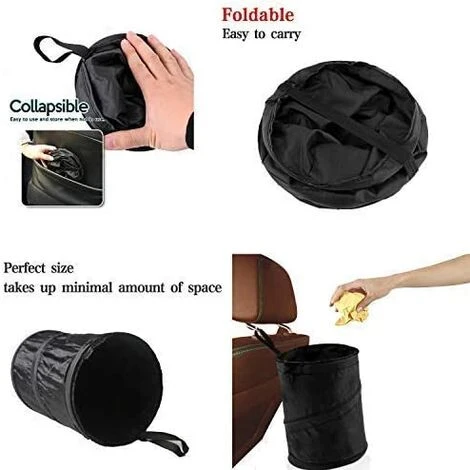 Betterlife 2 PCS Portable Pliable Voiture Poubelle Universel Pliable De Voiture Poubelle Corbeille à Papier Suspendu Boîte De Rangement De Voyage Sac – Image 5