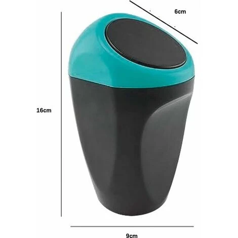 Betterlife Mini Poubelle De Voiture Peut En Plastique Des Déchets Poubelle 9*6*15CM Poubelle Conteneur De Stockage Pour L'intérieur De La Voiture/bureau/maison(Poubelle Blue-Mini) – Image 5
