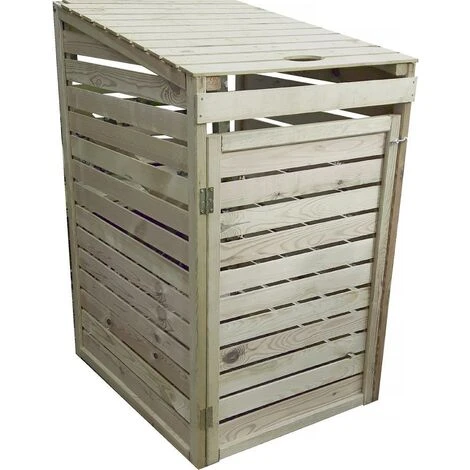 HABITAT ET JARDIN Cache-poubelle Simple - 80 X 90 X 135 Cm - Bois.