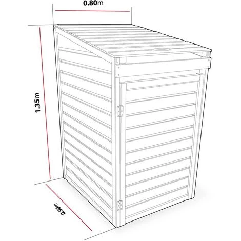 HABITAT ET JARDIN Cache-poubelle Simple - 80 X 90 X 135 Cm - Bois. – Image 4