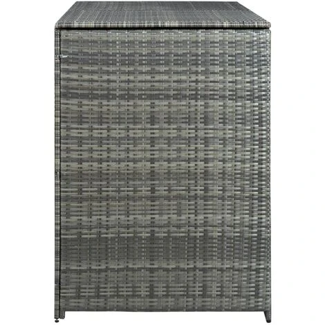 INLIFE Abri De Poubelle Double Résine Tressée Anthracite 148x77x111cm – Image 4