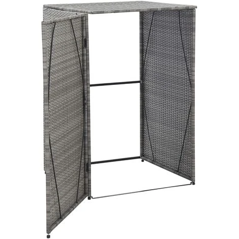 INLIFE Abri De Poubelle Simple Anthracite 76x78x120 Cm Résine Tressée – Image 3
