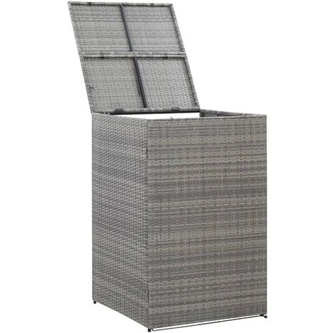 INLIFE Abri De Poubelle Simple Anthracite 76x78x120 Cm Résine Tressée – Image 4