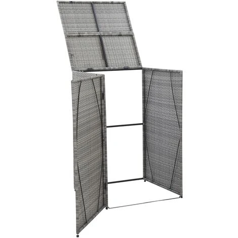 INLIFE Abri De Poubelle Simple Anthracite 76x78x120 Cm Résine Tressée – Image 5