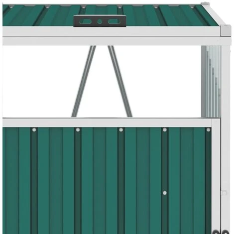 INLIFE Abri De Poubelle Triple Vert 213x81x121 Cm Acier – Image 4