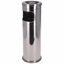Excellent Houseware Poubelle Sur Pied Avec Cendrier - Argent