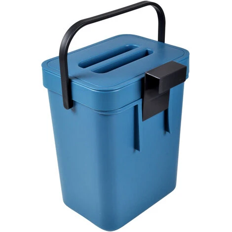 1001KDO POUR LA MAISON Poubelle Compost De Cuisine Accrochable 5L Bleu – Image 2