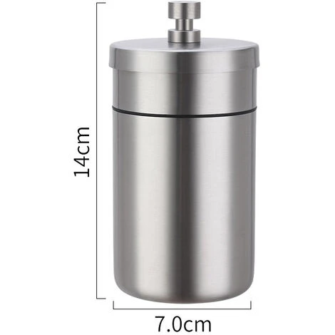 FONTAINEBLEAU Cendrier En Acier Inox Avec Couvercle, Ashtray Outdoor Coupe-vent Et Imperméable Facile à Nettoyer Beau Cendriers Épaissi Anti Odeur Pour Exterieur Auto Balcon Maison Restaurant, Argent, 1pcs,Fonepro – Image 2