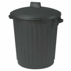 AUTRES Poubelle D'immeuble Noire 80 Litres Avec Couvercle - EDA