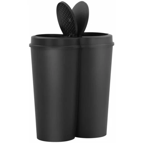 INLIFE Poubelle Double à Ordures Noir 50 L – Image 4