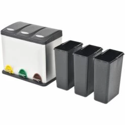 INLIFE Poubelle à Ordures Acier Inoxydable 24 L