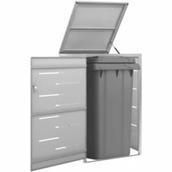INLIFE Abri Pour Poubelle 69x77,5x115 Cm Inox