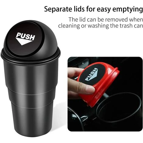 OUSUDELA Véhicule Automobile Porte-gobelet Poubelle Petite Mini Poubelle Voiture Poubelle Poubelle Pour Voiture Bureau Maison – Image 4