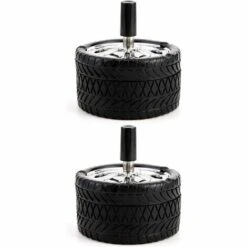 STARLIGHT Cendrier Tournant,SL.GT 2 Pièces Cendrier Coupe-Vent Cendrier à Pneus Cendrier Moderne Cendrier Rotatif En Acier Inoxydable Avec Couvercle