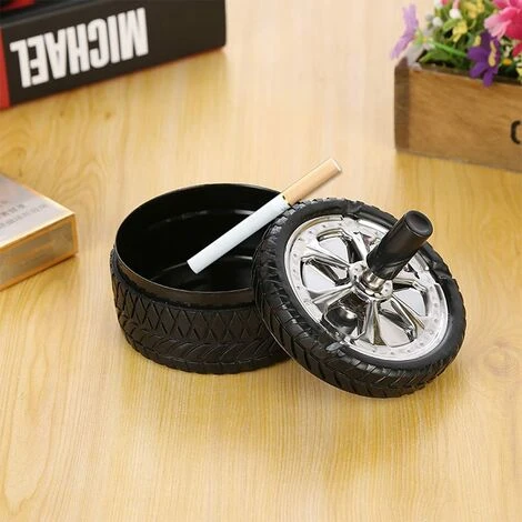 STARLIGHT Cendrier Tournant,SL.GT 2 Pièces Cendrier Coupe-Vent Cendrier à Pneus Cendrier Moderne Cendrier Rotatif En Acier Inoxydable Avec Couvercle – Image 2