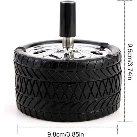 STARLIGHT Cendrier Tournant,SL.GT 2 Pièces Cendrier Coupe-Vent Cendrier à Pneus Cendrier Moderne Cendrier Rotatif En Acier Inoxydable Avec Couvercle – Image 4
