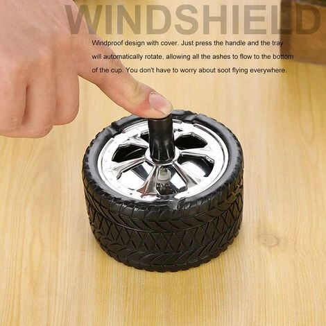 STARLIGHT Cendrier Tournant,SL.GT 2 Pièces Cendrier Coupe-Vent Cendrier à Pneus Cendrier Moderne Cendrier Rotatif En Acier Inoxydable Avec Couvercle – Image 5