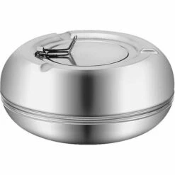ENLENK Cendrier Rond Moderne En Acier Inoxydable - Avec Couvercle De Protection Contre Le Vent - Portable, Réutilisable, Pour Une Utilisation En Extérieur Ou En Intérieur