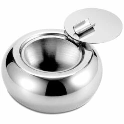 ILOVEMILAN Cendrier Avec Couvercle, Cendrier à Cigares En Acier Inoxydable (S)