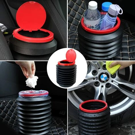 OUSUDELA Portable Poubelle Seau De Voiture Rétractable,Poubelle Pliante Voiture Stockage Magic MultifonctionnelPour Le Camping, Les Voyages En Plein Air, Réutilisable – Image 3