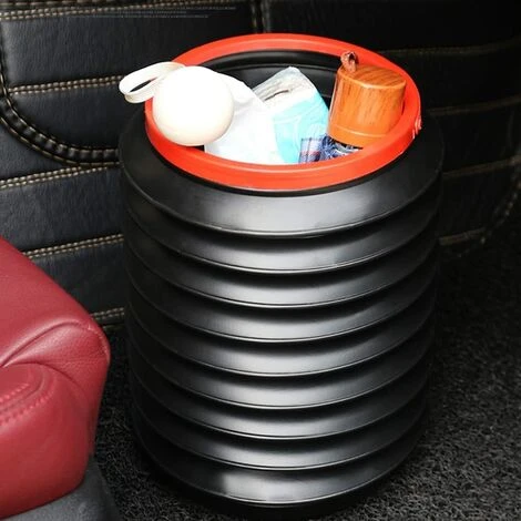 OUSUDELA Portable Poubelle Seau De Voiture Rétractable,Poubelle Pliante Voiture Stockage Magic MultifonctionnelPour Le Camping, Les Voyages En Plein Air, Réutilisable – Image 5