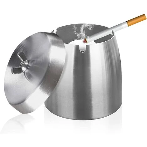 STARLIGHT Cendrier En Acier Inox Avec Couvercles, SL.GT Cendrier Coupe-Vent Table Moderne Portable