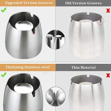 STARLIGHT Cendrier En Acier Inox Avec Couvercles, SL.GT Cendrier Coupe-Vent Table Moderne Portable â Image 3