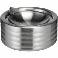 PERLE RARE Cendrier En Acier Inoxydable Avec Couvercle – Cendrier De Table 12 Cm – Cendrier Design Avec Couvercle Basculant – Cendrier Pliable – Cendrier Coupe