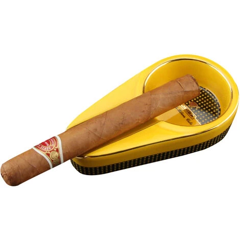 PERLE RARE Cendrier Céramique Exquis Pour Le Bureau à Domicile (Jaune) – Image 3