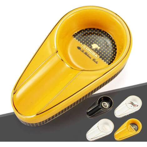 PERLE RARE Cendrier Céramique Exquis Pour Le Bureau à Domicile (Jaune) – Image 4