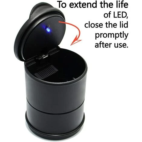 PERLE RARE Cendrier De Voiture Portable-Noir – Image 3