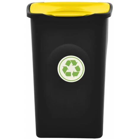 NOVA Panier De Déchets Avec Couvercle Oscillant 50 L Couleurs écologiques Répertoriées Couleur : Noir Et Jaune – Image 3