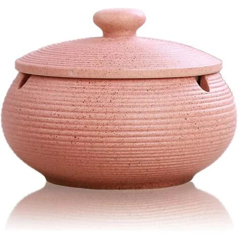 REGALI Cendrier En Céramique Avec Couvercle, Cendrier Coupe-vent Intérieur Ou Extérieur, Cendrier Fumeur, - Rose