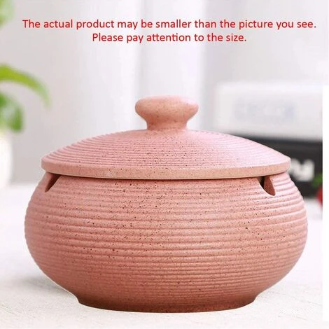REGALI Cendrier En Céramique Avec Couvercle, Cendrier Coupe-vent Intérieur Ou Extérieur, Cendrier Fumeur, - Rose – Image 2