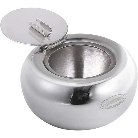 REGALI Cendrier De Table Moderne En Acier Inoxydable Avec Couvercle Pour Utilisation Intérieure Ou Extérieure, Parfait Pour La Maison Ou Le Bureau