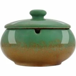 REGALI Cendrier Extérieur Et Intérieur, Cendrier Avec Couvercle Résistant Aux Odeurs, Grand Cendrier Sans Fumée Résistant Aux Intempéries, Bleu