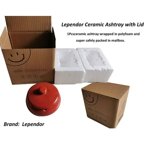 REGALI Cendrier En Céramique Avec Couvercle, Cendrier Coupe-vent Intérieur Ou Extérieur, Cendrier Fumeur – Image 3
