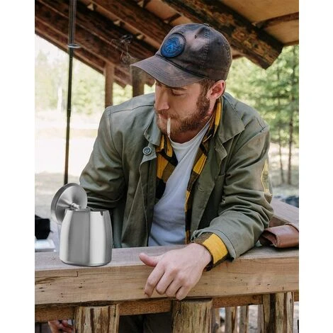 REGALI Grand Cendrier Cendrier Extérieur Cendrier Déodorant Cendrier Fermé Cendrier Extérieur Base Argent – Image 2