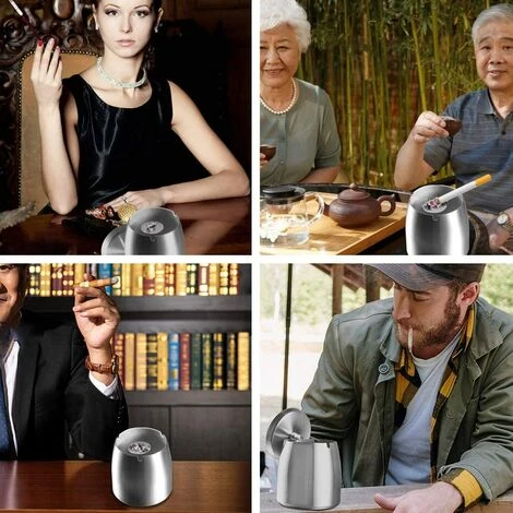 REGALI Grand Cendrier Cendrier Extérieur Cendrier Déodorant Cendrier Fermé Cendrier Extérieur Base Argent – Image 5