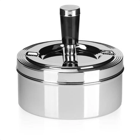 REGALI Cendrier Métallique Rotatif Intérieur Et Extérieur - Cendrier Rotatif Fermé - Cendrier à Vent (1 - Cendrier Rotatif)