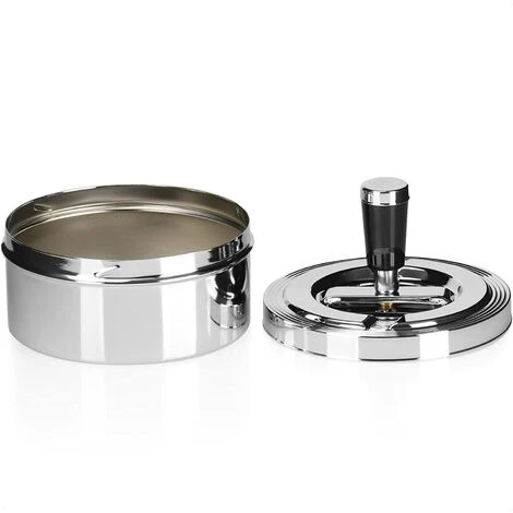 REGALI Cendrier Métallique Rotatif Intérieur Et Extérieur - Cendrier Rotatif Fermé - Cendrier à Vent (1 - Cendrier Rotatif) â Image 4