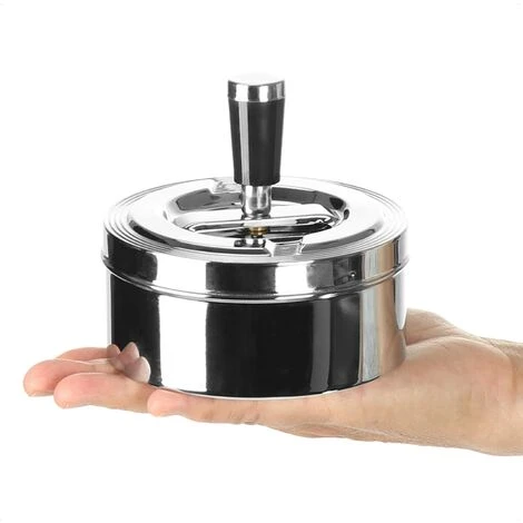 REGALI Cendrier Métallique Rotatif Intérieur Et Extérieur - Cendrier Rotatif Fermé - Cendrier à Vent (1 - Cendrier Rotatif) â Image 5