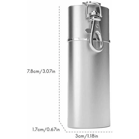 FLYME Cendrier Portable, Cendrier De Poche Anti Odeur,cendrier De Poche,Cendrier Avec Porte-clés,Mini Acier Inoxydable Cendrier Pour Poche Extérieure(Argent, 2 Pièces) – Image 4