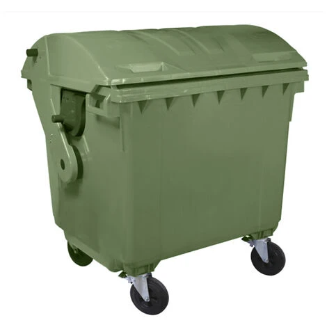 PLASTIK GOGIC LOT DE 5 BACS ROULANT 4 ROUES PREMIUM 1100L-Vert-146cm - Vert