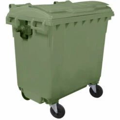 PLASTIK GOGIC LOT DE 5 BACS ROULANT 4 ROUES PREMIUM 770L-Vert-137cm - Vert