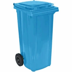 PLASTIK GOGIC LOT DE 10 BACS ROULANT 2 ROUES PREMIUM 120L-Bleu-95cm - Bleu