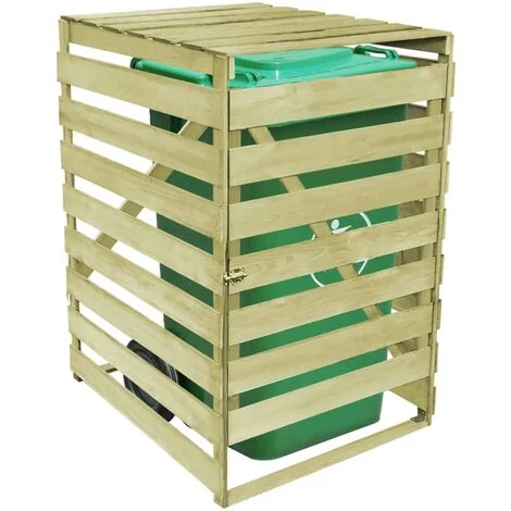 INLIFE Abri Pour Poubelle 240 L Bois Imprégné – Image 3